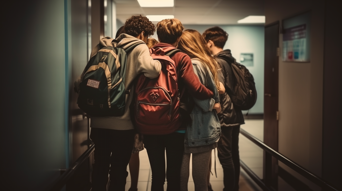 students-gathering-in-school-hallway