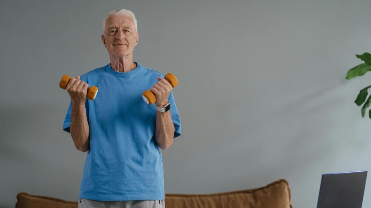 senior citizen working out