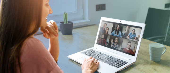 Person attending a zoom meeting
