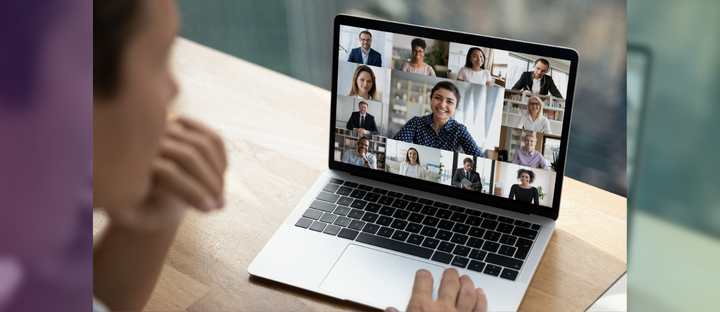 instructor leading an online work call